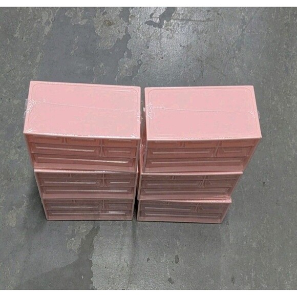 Pink Small Drawer Organizer for Bathroom, Make Up Etc with 6 Clear Compartments - Picture 6 of 8